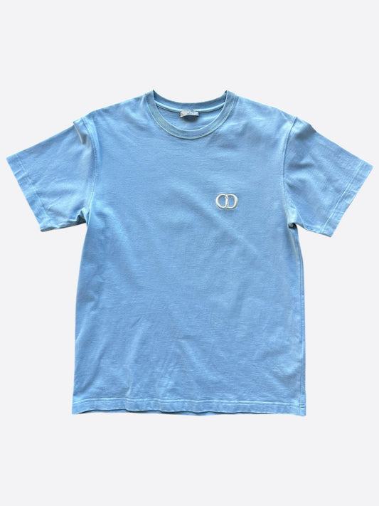 Dior Light Blue CD Icon Embroidered Logo T-Shirt