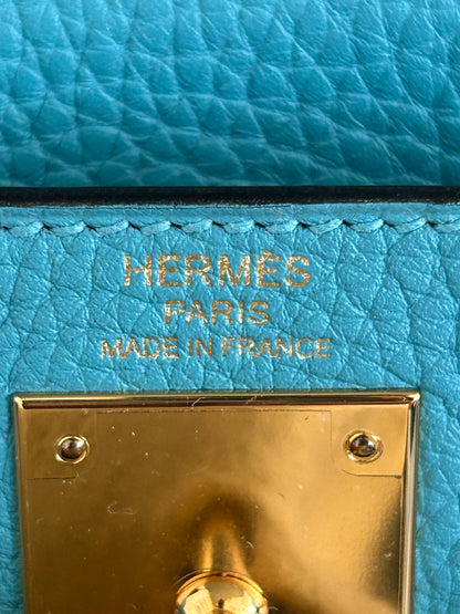 Hermes Blue Togo & Gold Hardware Kelly 28