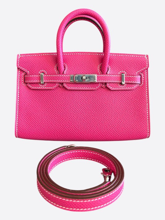 Hermes Pink Togo & Palladium Hardware Tiny Birkin 15