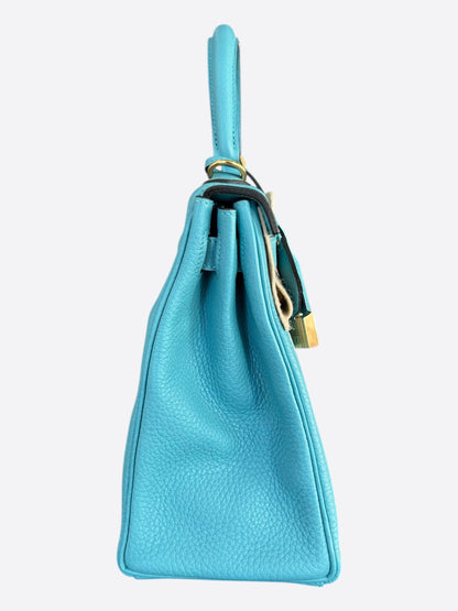 Hermes Blue Togo & Gold Hardware Kelly 28