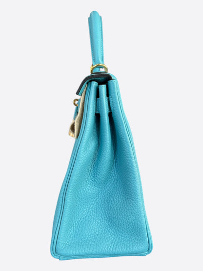 Hermes Blue Togo & Gold Hardware Kelly 28