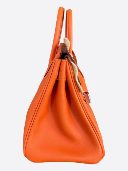 Hermes Orange Epsom & Palladium Hardware Birkin 25