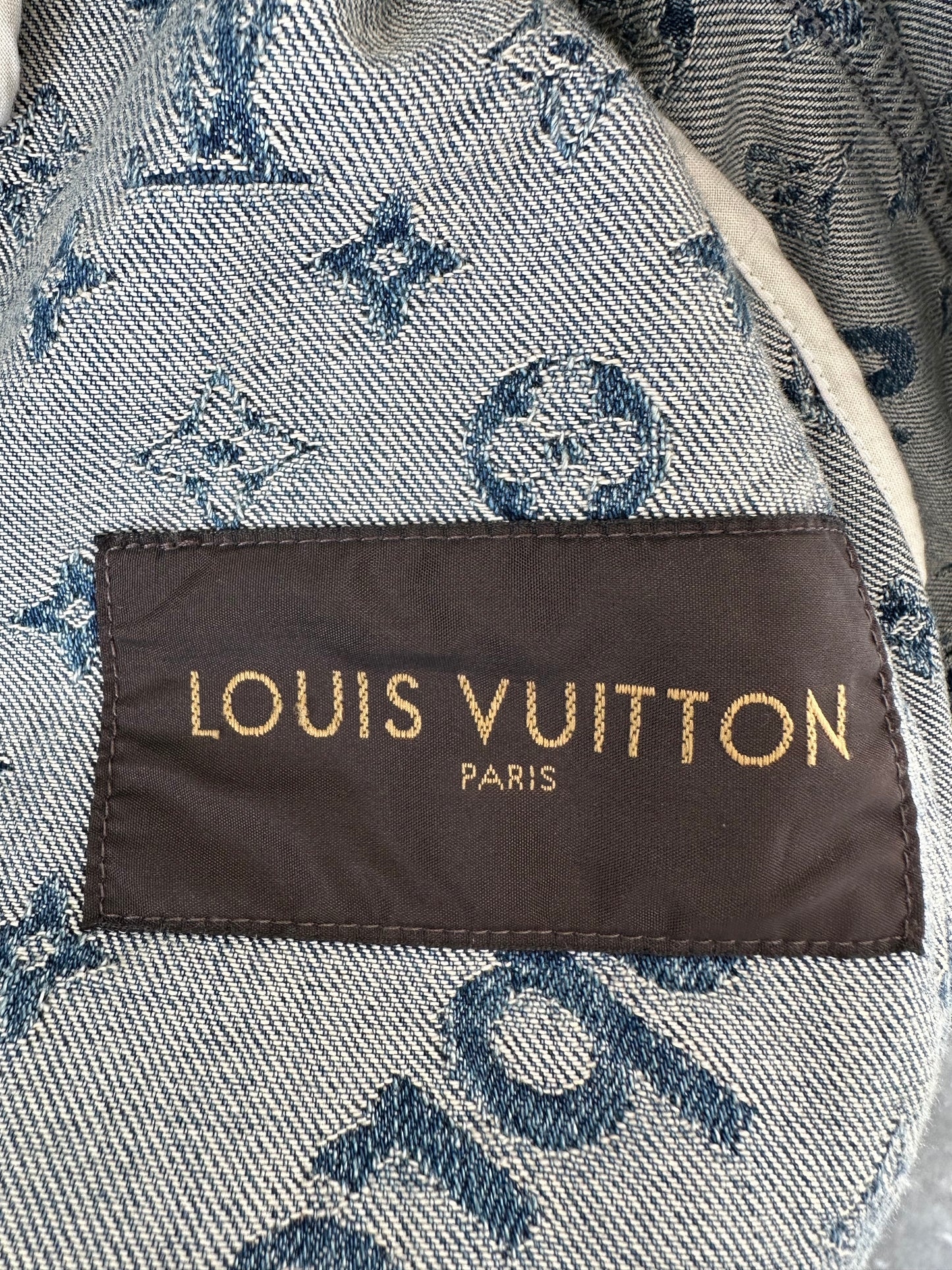 Louis Vuitton Supreme Blue & White Monogram Denim Jacket