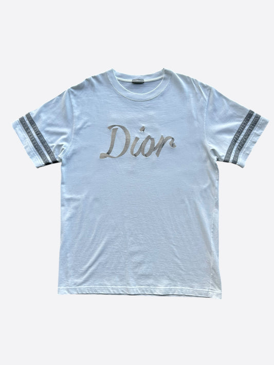 Dior White & Silver 47 Logo T-Shirt