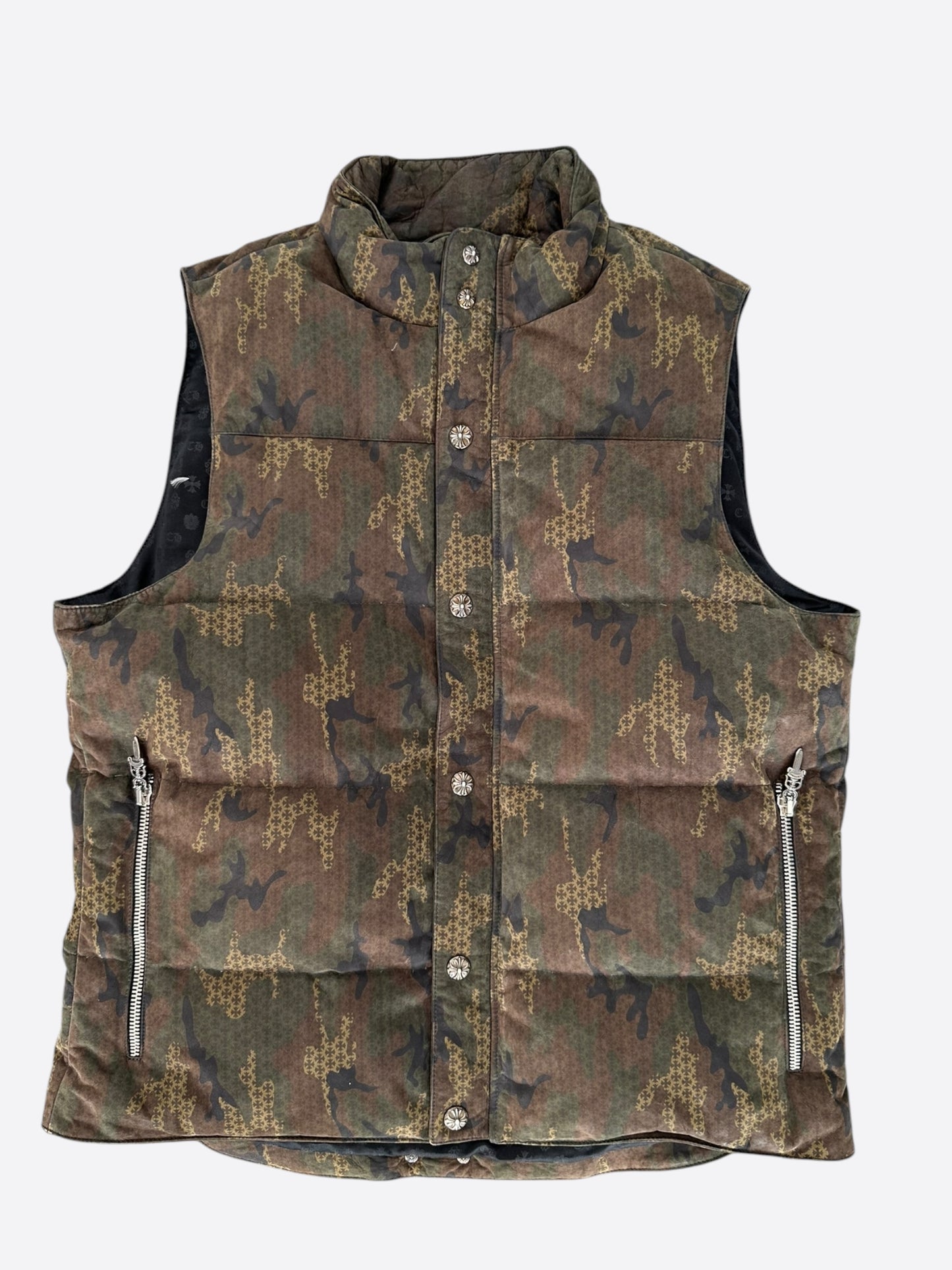 Chrome Hearts Camouflage Cross Jacquard Leather Vest