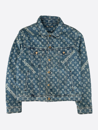 Louis Vuitton Supreme Blue & White Monogram Denim Jacket