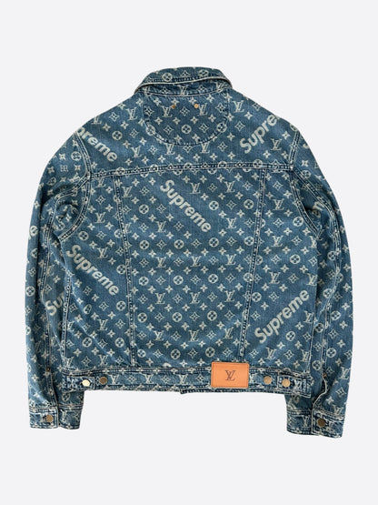 Louis Vuitton Supreme Blue & White Monogram Denim Jacket