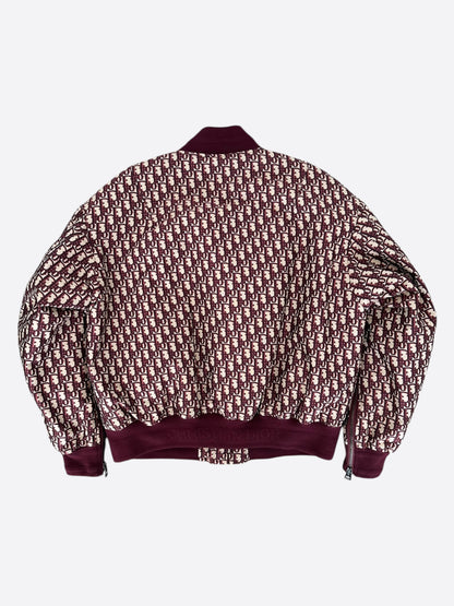 Dior Beige & Burgundy Oblique Bomber Jacket