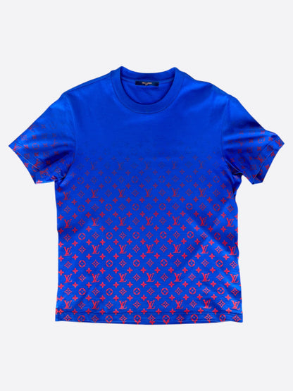 Louis Vuitton Blue & Red Monogram Gradient T-Shirt