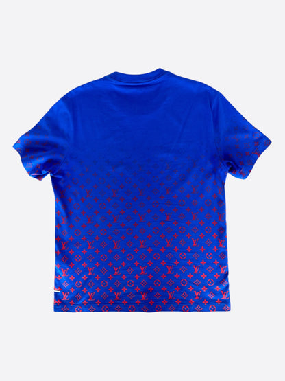 Louis Vuitton Blue & Red Monogram Gradient T-Shirt