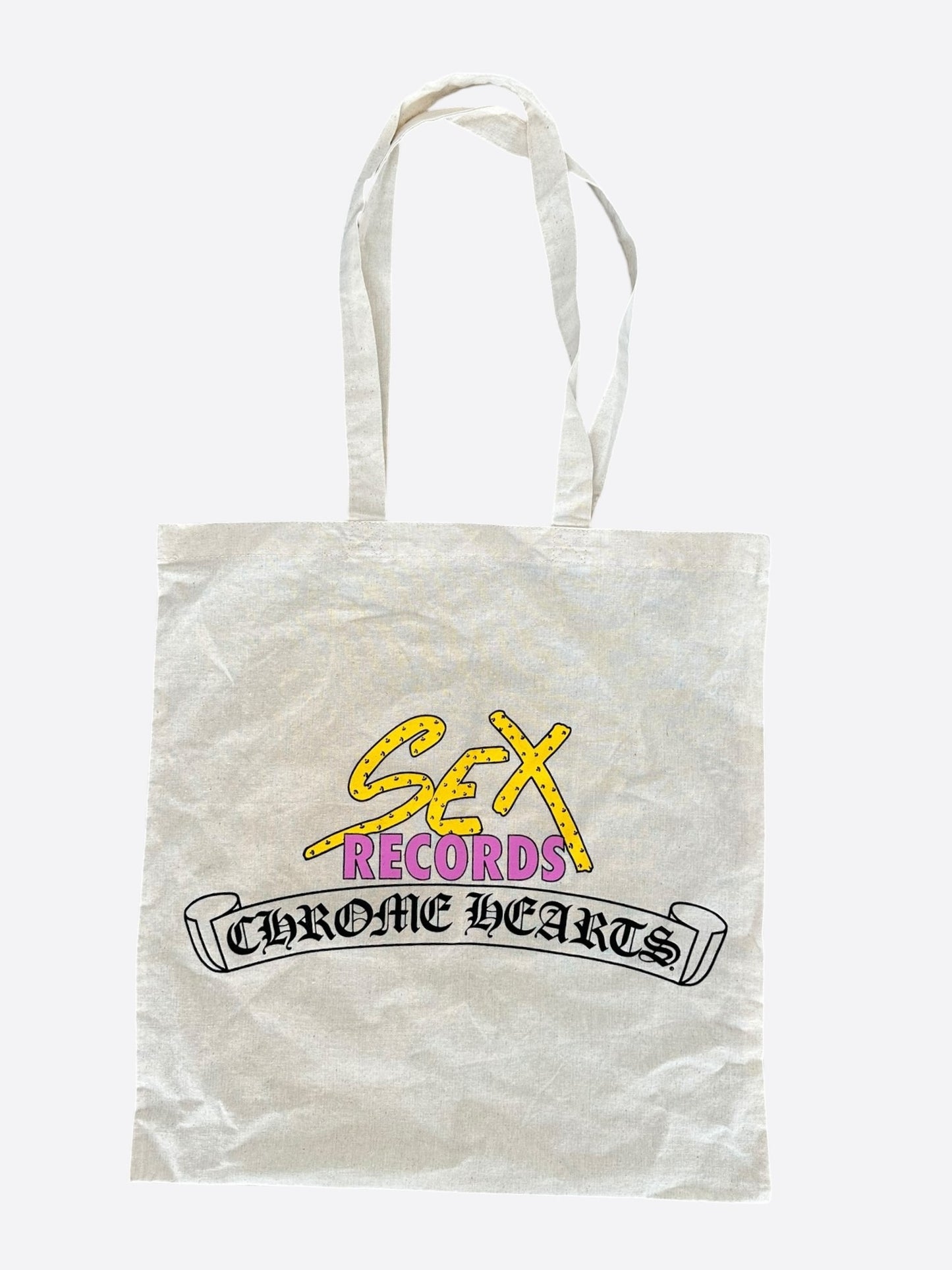 Chrome Hearts Beige Sex Records Tote Bag