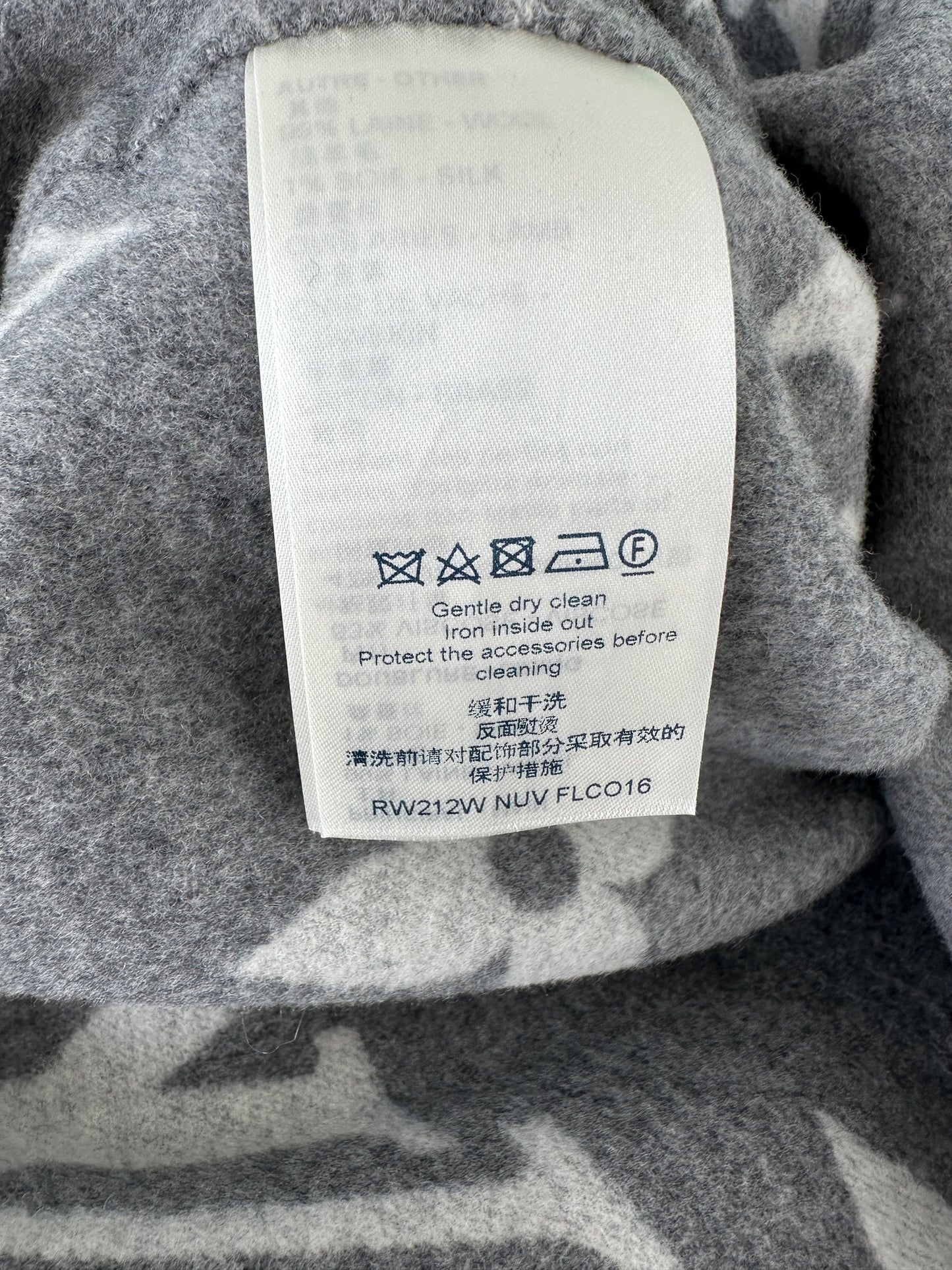 Louis Vuitton Grey & White Monogram Women's Peacoat