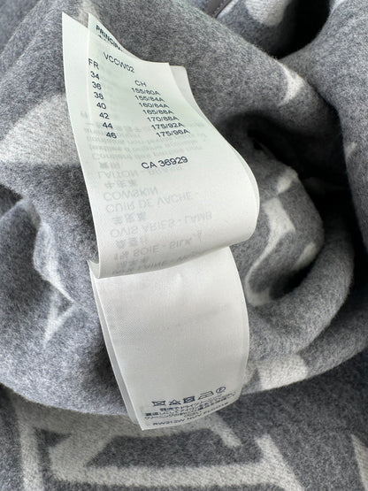 Louis Vuitton Grey & White Monogram Women's Peacoat