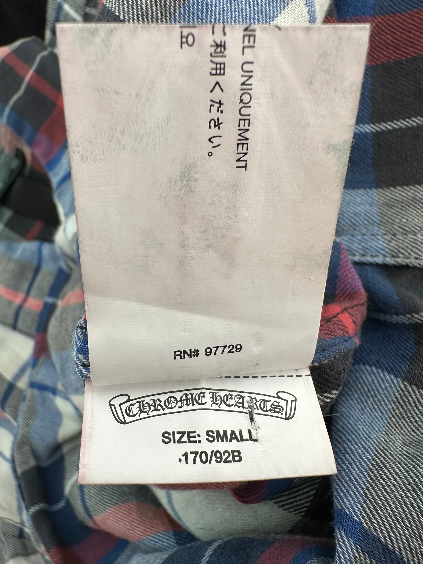 Chrome Hearts White & Blue Cross Patch Flannel