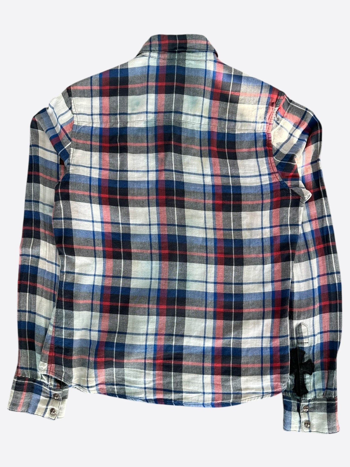 Chrome Hearts White & Blue Cross Patch Flannel