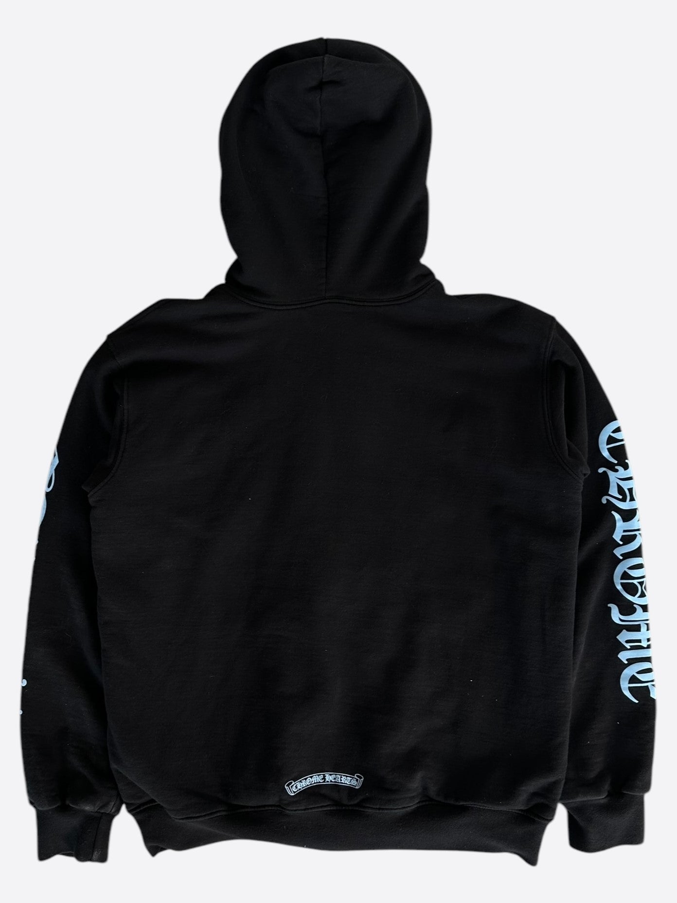 Chrome Hearts Black & Blue Script Logo Thermal Zip Up Hoodie