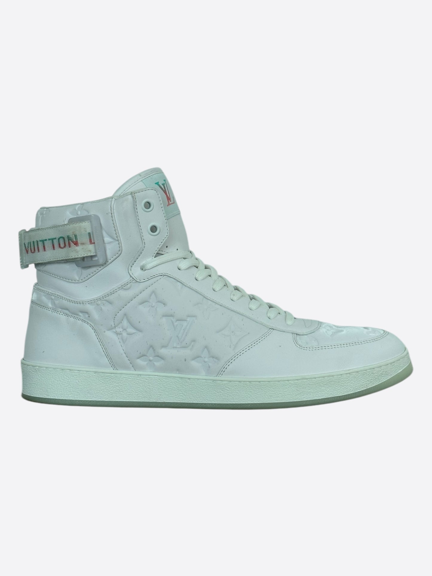 Louis Vuitton White Monogram Rivoli High Top Sneakers – Savonches