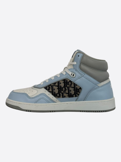 Dior Blue & Beige Oblique B27 High Top Sneakers