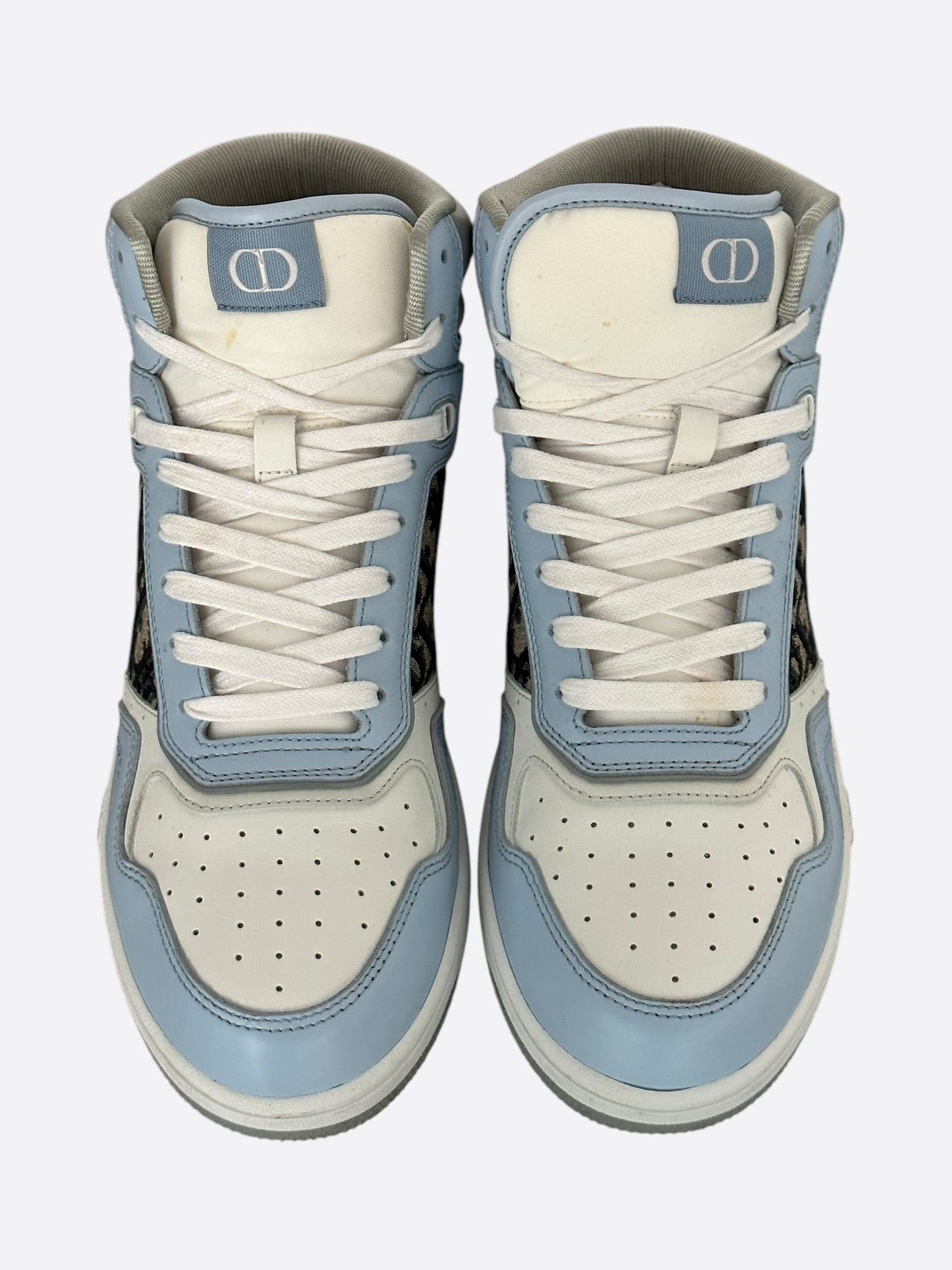 Dior Blue & Beige Oblique B27 High Top Sneakers