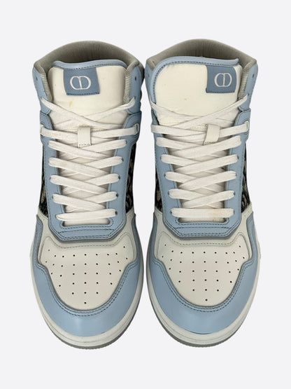 Dior Blue & Beige Oblique B27 High Top Sneakers