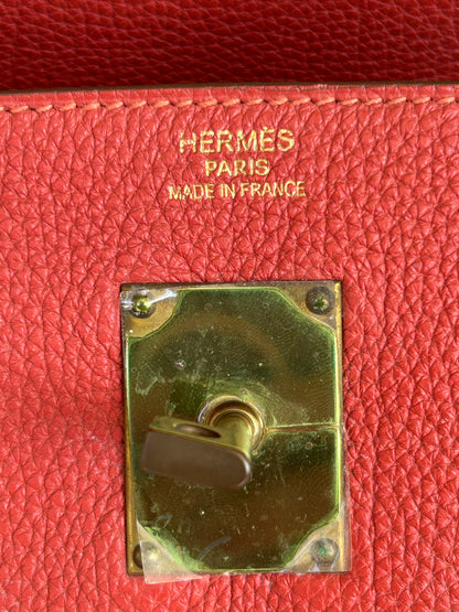 Hermes Red Togo & Gold Hardware HAC Birkin 40