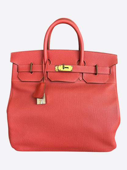 Hermes Red Togo & Gold Hardware HAC Birkin 40