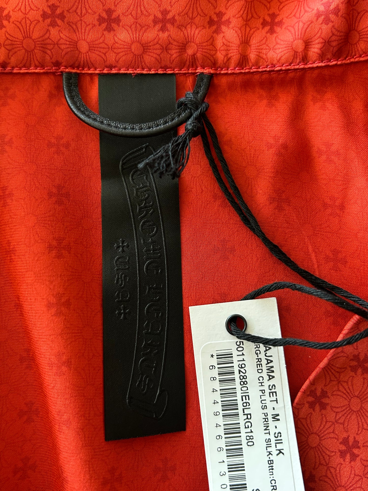 Chrome Hearts Red Cross Jacquard Silk Pajama Set