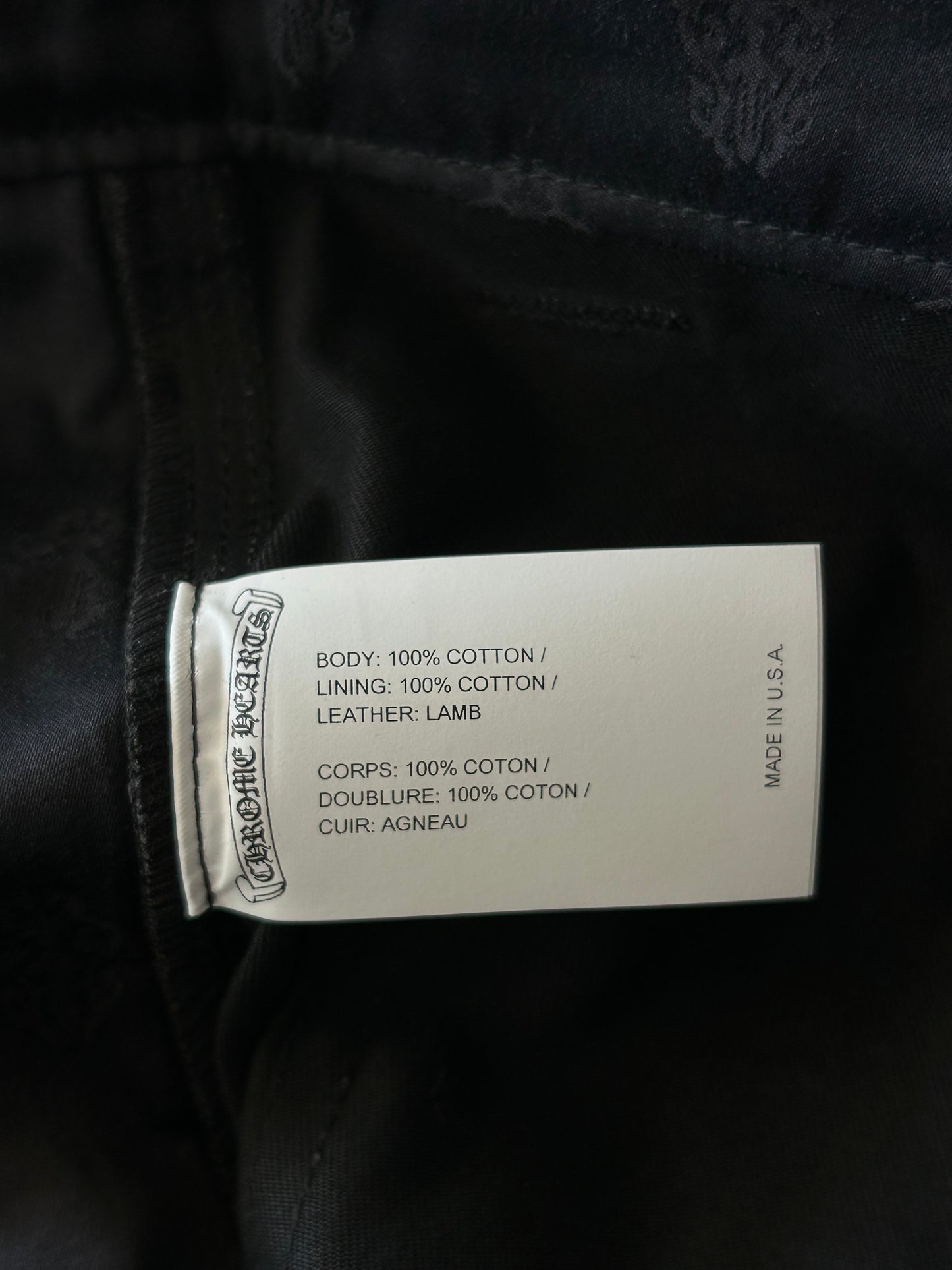 Chrome Hearts Black & White Cross Patch Carpenter Pants