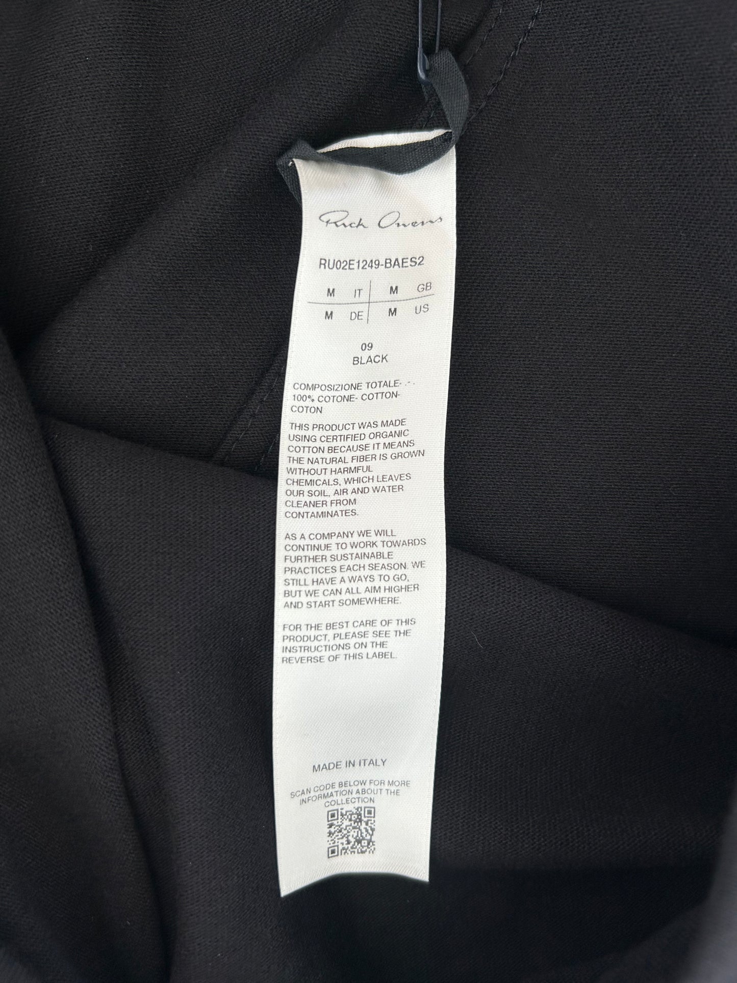 Rick Owens Black Eyelet Jumbo T-Shirt