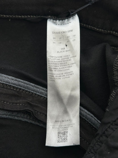 Rick Owens Black Waxed Bolan Banana Zipper Jeans