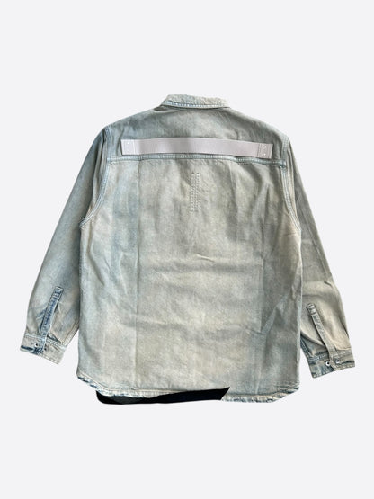 Rick Owens Blue Denim Button Up Overshirt