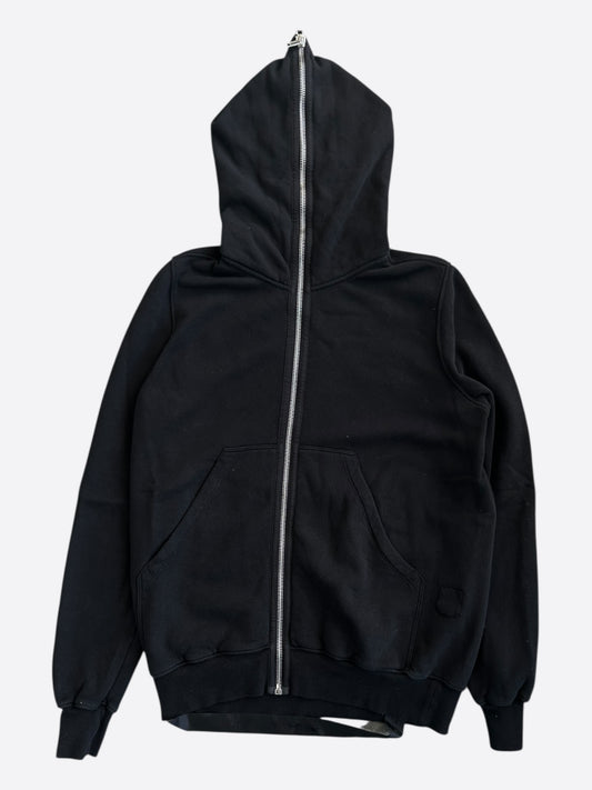 Rick Owens Black Jumbo Gimp Zip Up Hoodie