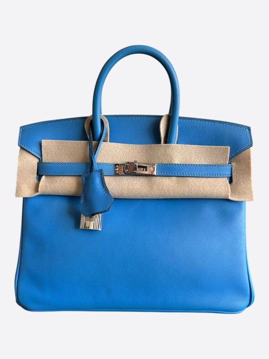 Hermes Blue Swift & Gold Hardware Birkin 25