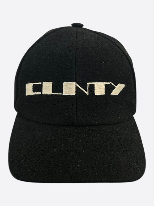 Rick Owens Black & White Embroidered C*NTY Logo Hat