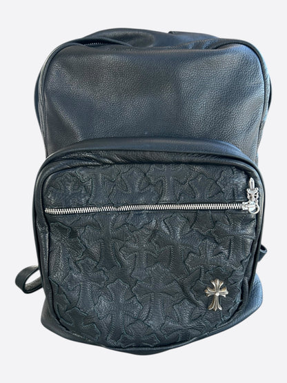 Chrome Hearts Black Cross Patch Leather 7th Grade Backpack