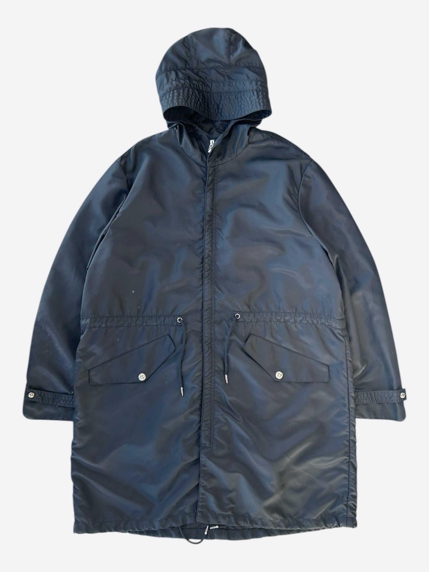 Chrome Hearts Black Nylon Cross Patch Parka Jacket