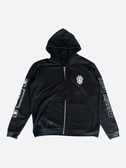 Chrome Hearts Black, White & Pink Deadly Doll Zip Up Hoodie