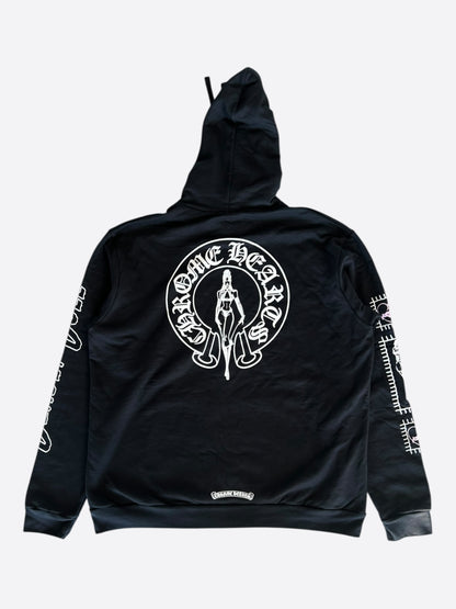 Chrome Hearts Black, White & Pink Deadly Doll Zip Up Hoodie