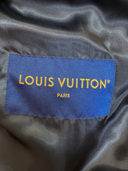 Louis Vuitton Black Embossed Monogram Leather Puffer Jacket