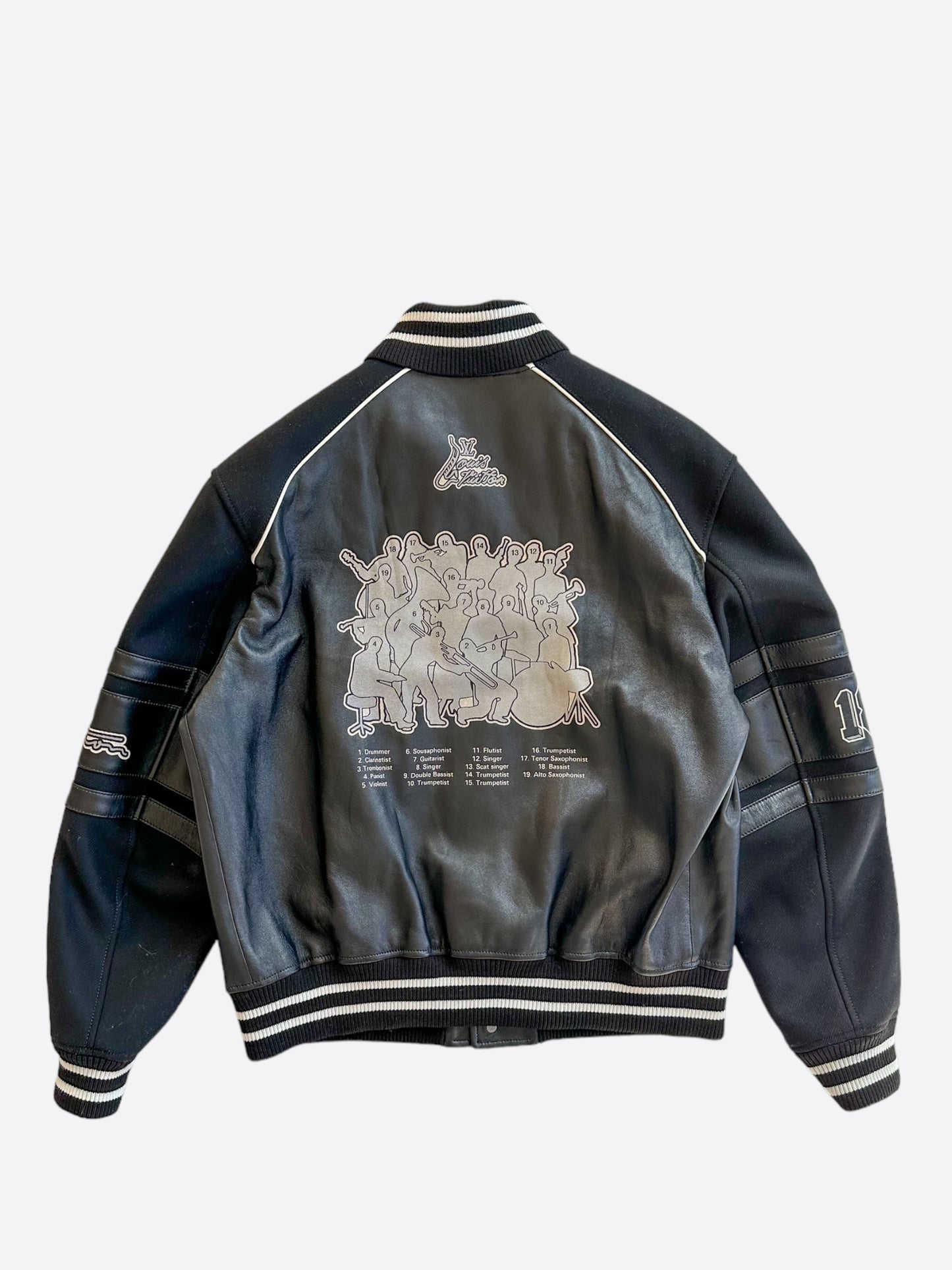 Louis Vuitton Black Leather Varsity Jacket