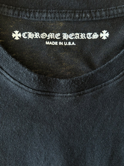 Chrome Hearts Black USA Flag Scroll Logo T-Shirt