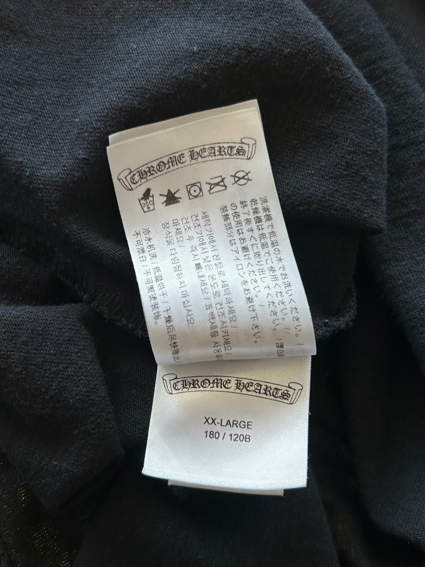 Chrome Hearts Black USA Flag Scroll Logo T-Shirt