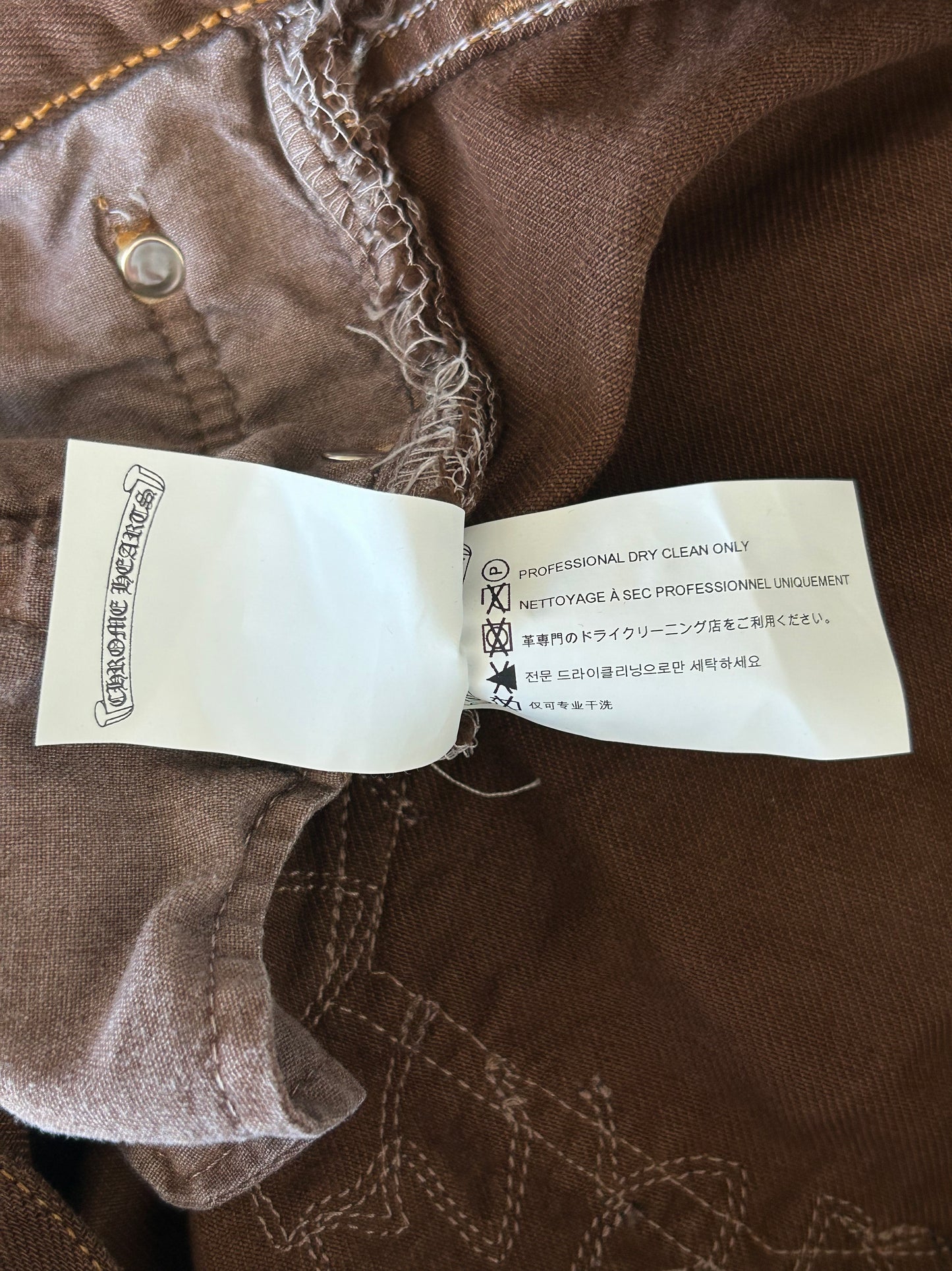 Chrome Hearts Levi's Brown NYFW Cross Patch Jeans