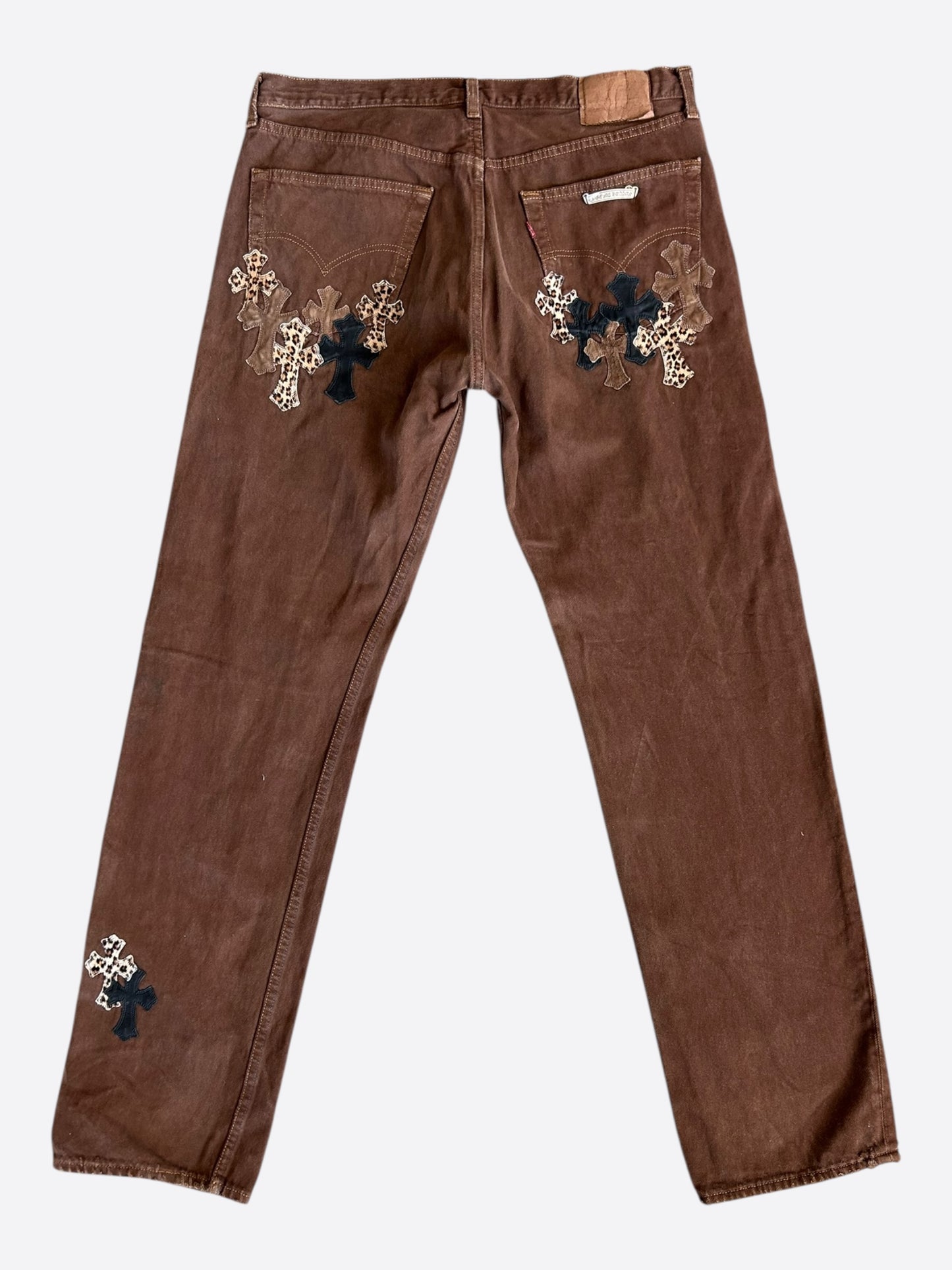 Chrome Hearts Levi's Brown NYFW Cross Patch Jeans