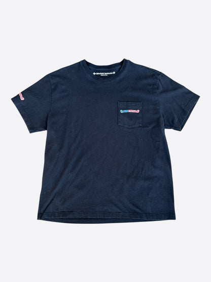Chrome Hearts Black USA Flag Scroll Logo T-Shirt