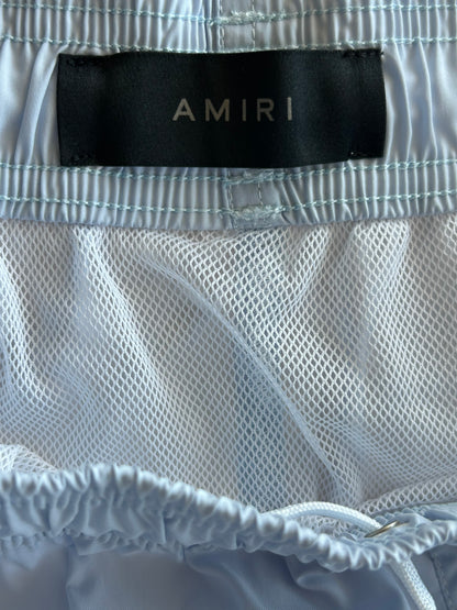 Amiri Grey Stack Logo Swimshorts