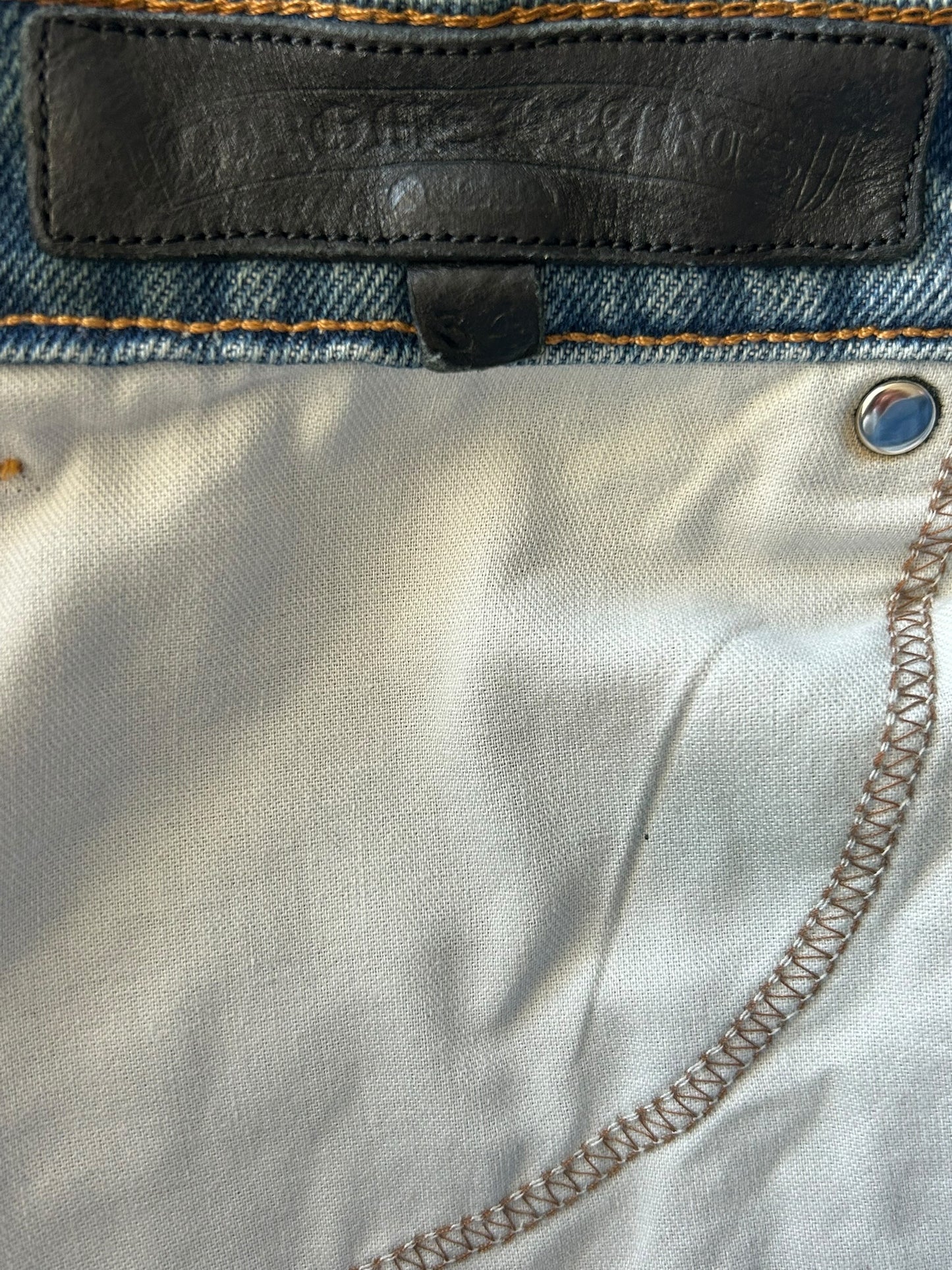 Chrome Hearts Levi's Blue & Red Cross Patch Stencil Jeans