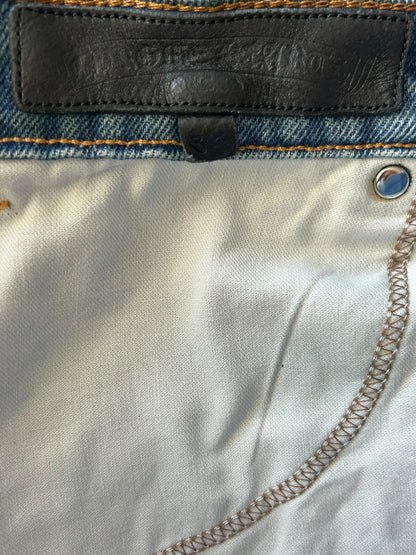 Chrome Hearts Levi's Blue & Red Cross Patch Stencil Jeans