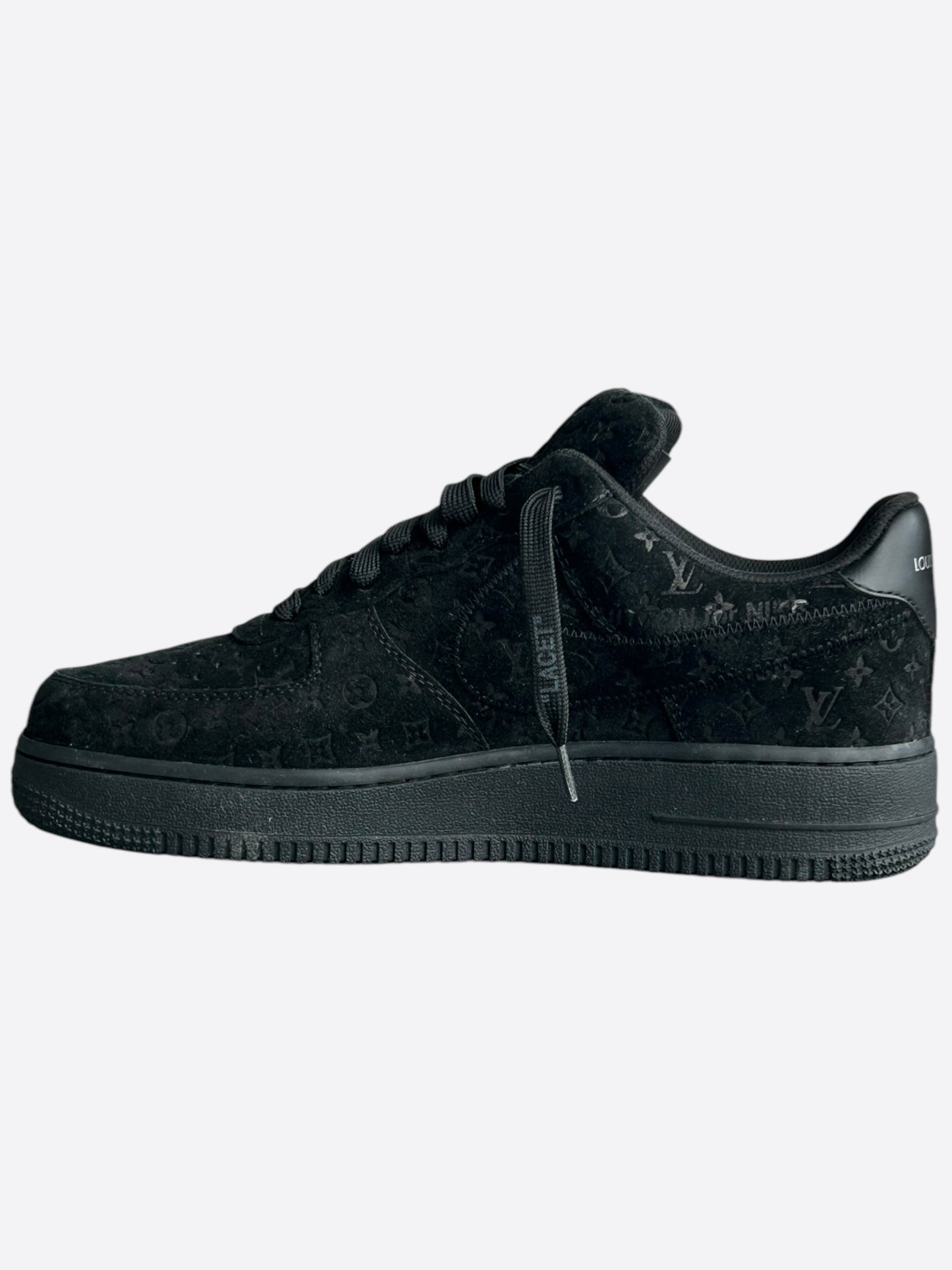 Louis Vuitton Nike Black Monogram Air Force 1 Low Top Sneakers