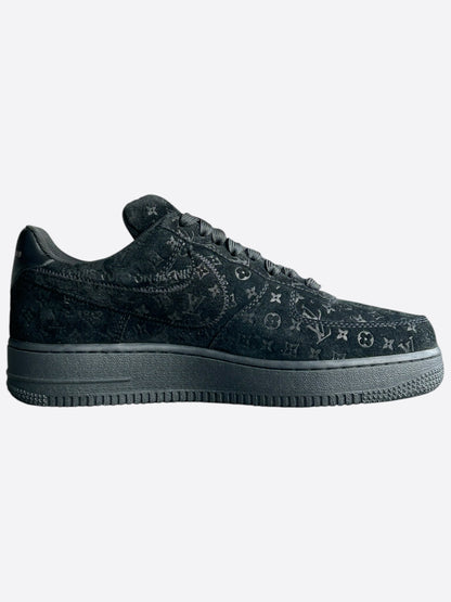 Louis Vuitton Nike Black Monogram Air Force 1 Low Top Sneakers